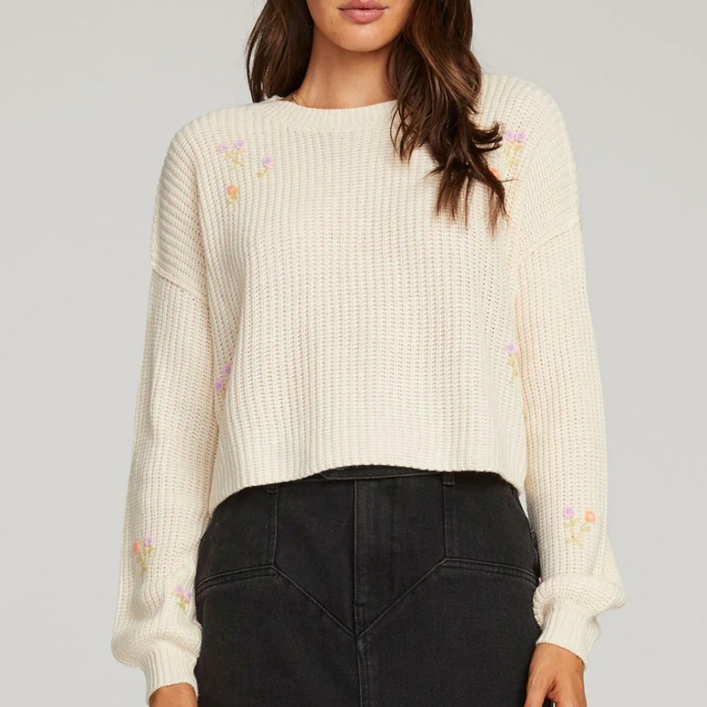 SALTWATER LUXE charmed sweater cream, LARGE